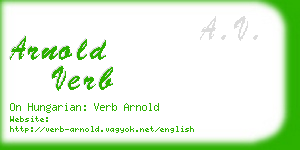 arnold verb business card